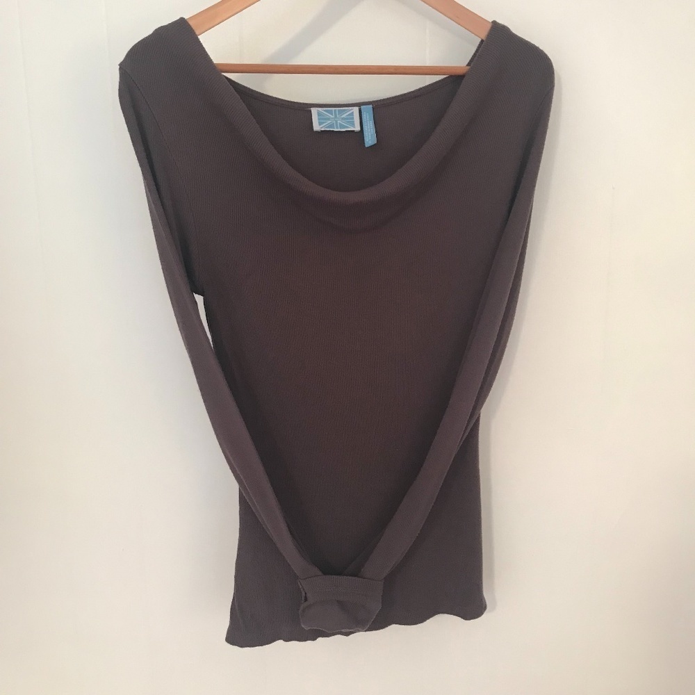 Survival thermal scoop cowl neck long sleeved top Small